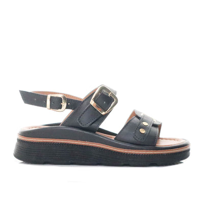 Sandalia plana negro para mujer 505-Z409