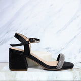 Sandalia 5 1/2 negro piedras para mujer 52662-Z132
