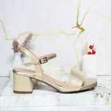 Sandalia tacon champaña brillante para mujer 593-Z522