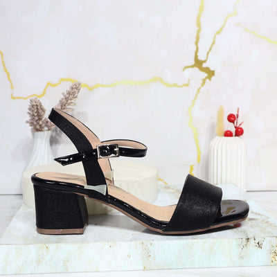 Sandalia tacon negro brillante para mujer 593-Z522