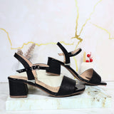 Sandalia tacon negro brillante para mujer 593-Z522
