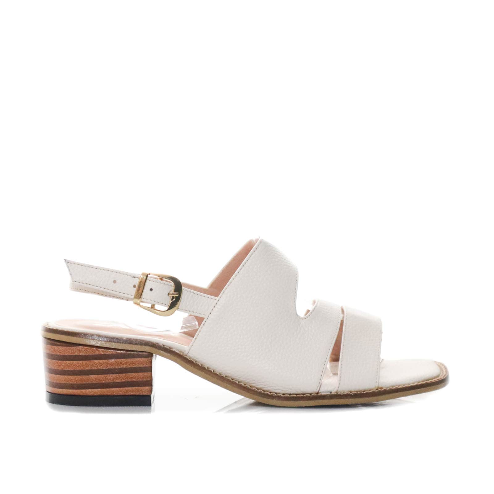 Sandalia tacon talco cuero para mujer 619-Z559