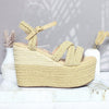 Sandalia plana yute x beige para mujer 628-Z482