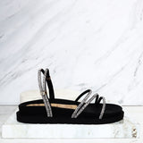 Sandalia 3 1/2 brillos negro x piedras para mujer 7016-Z617