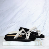 Sandalia canoa blanco x piedras para mujer 7022-Z617