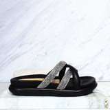 Sandalia 3 1/2 brillos negro x piedras para mujer 7023-Z617