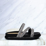 Sandalia 3 1/2 brillos negro x piedras para mujer 7041-Z617
