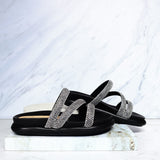 Sandalia 3 1/2 brillos negro x piedras para mujer 7041-Z617