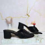 Sandalia plana negro para mujer 710-Z509