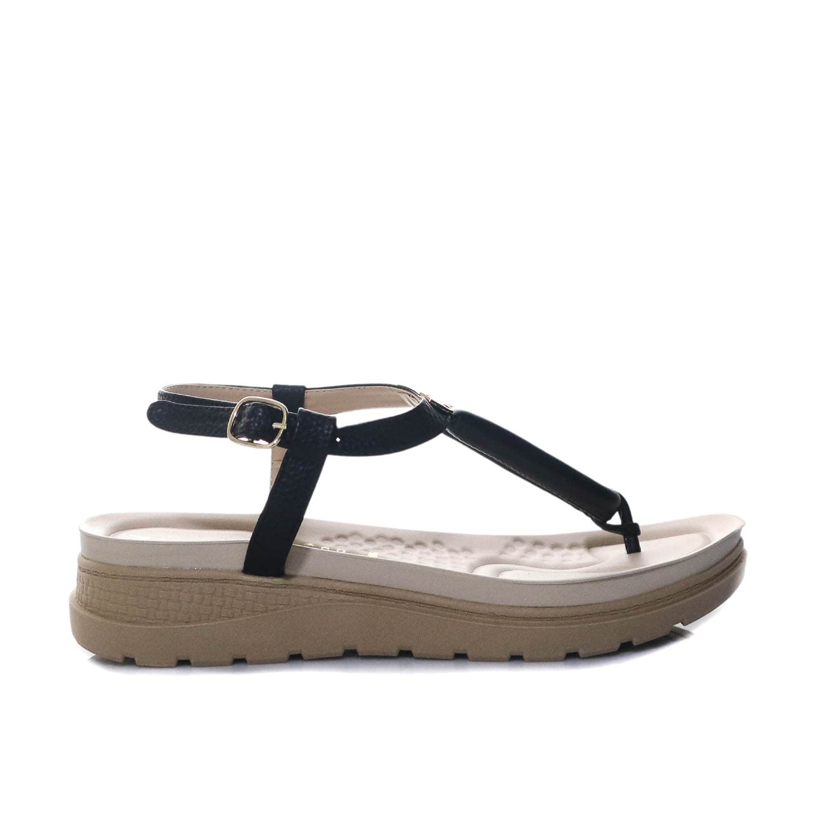 Sandalia plana negro para mujer 8065-Z83