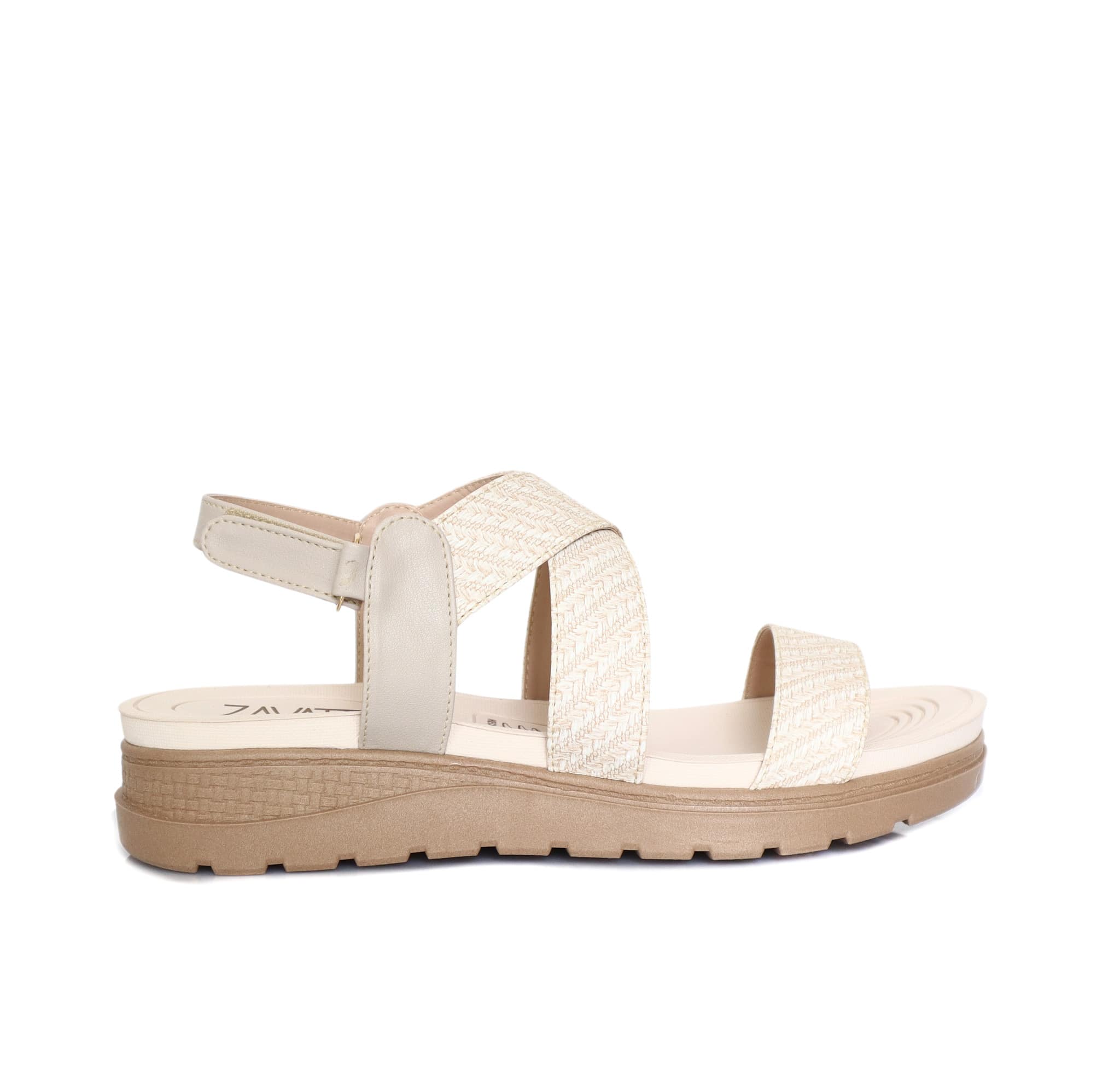Sandalia plana beige para mujer 9017-Z83