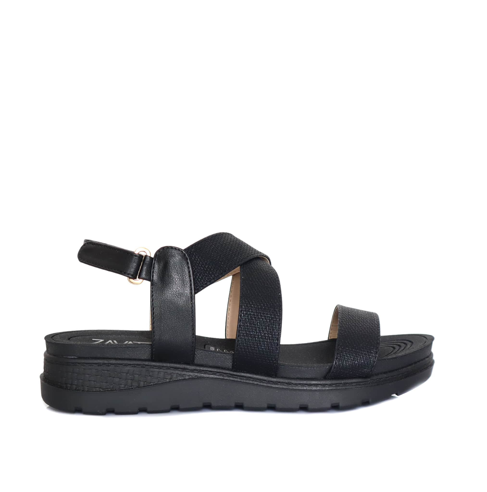 Sandalia plana negro para mujer 9017-Z83