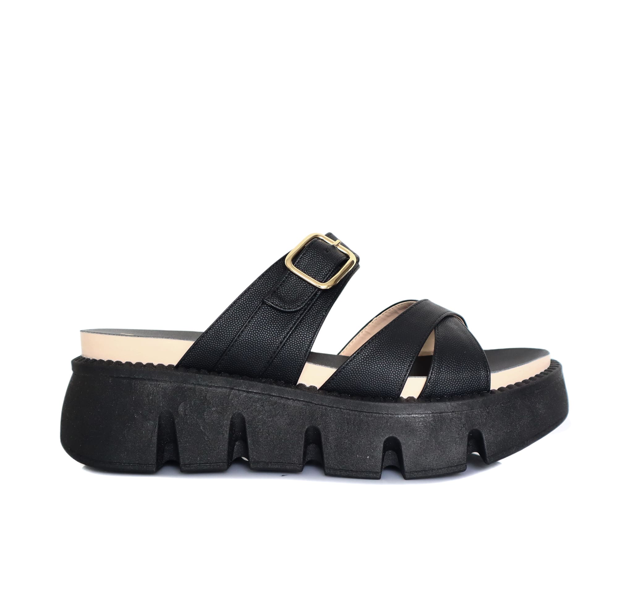 Plataforma baja negro para mujer 9025-1-Z83