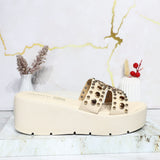 Plataforma alta beige para mujer 908-Z726