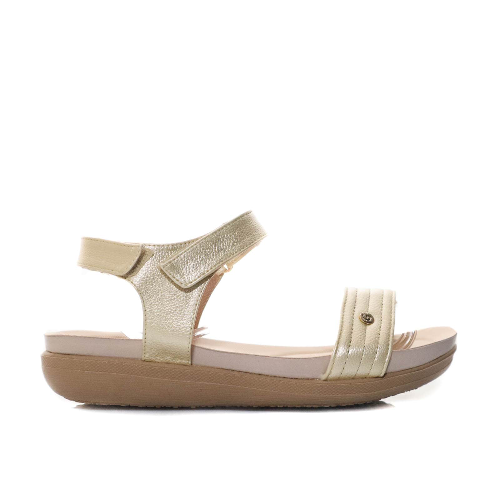 Sandalia plana champaña para mujer 956-Z83