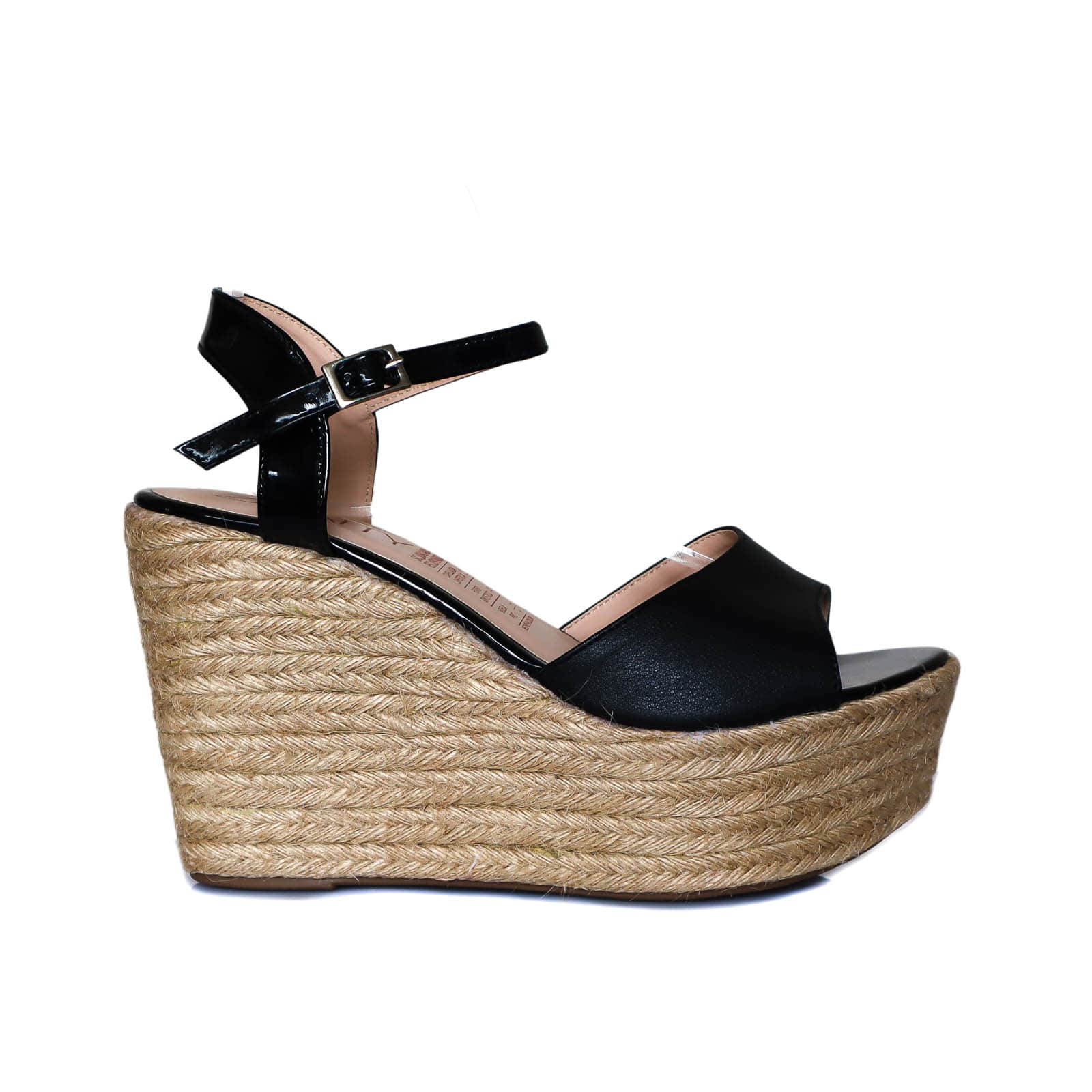 Plataforma alta negro x negro charol para mujer A2490-Z349