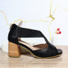 Sandalia tacon negro x orion negro cuero para mujer AMARA-Z11