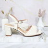 Tacon blanco cuero para mujer C07-Z522