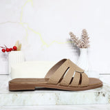 Sandalia plana capuchino cuero para mujer C47-Z19
