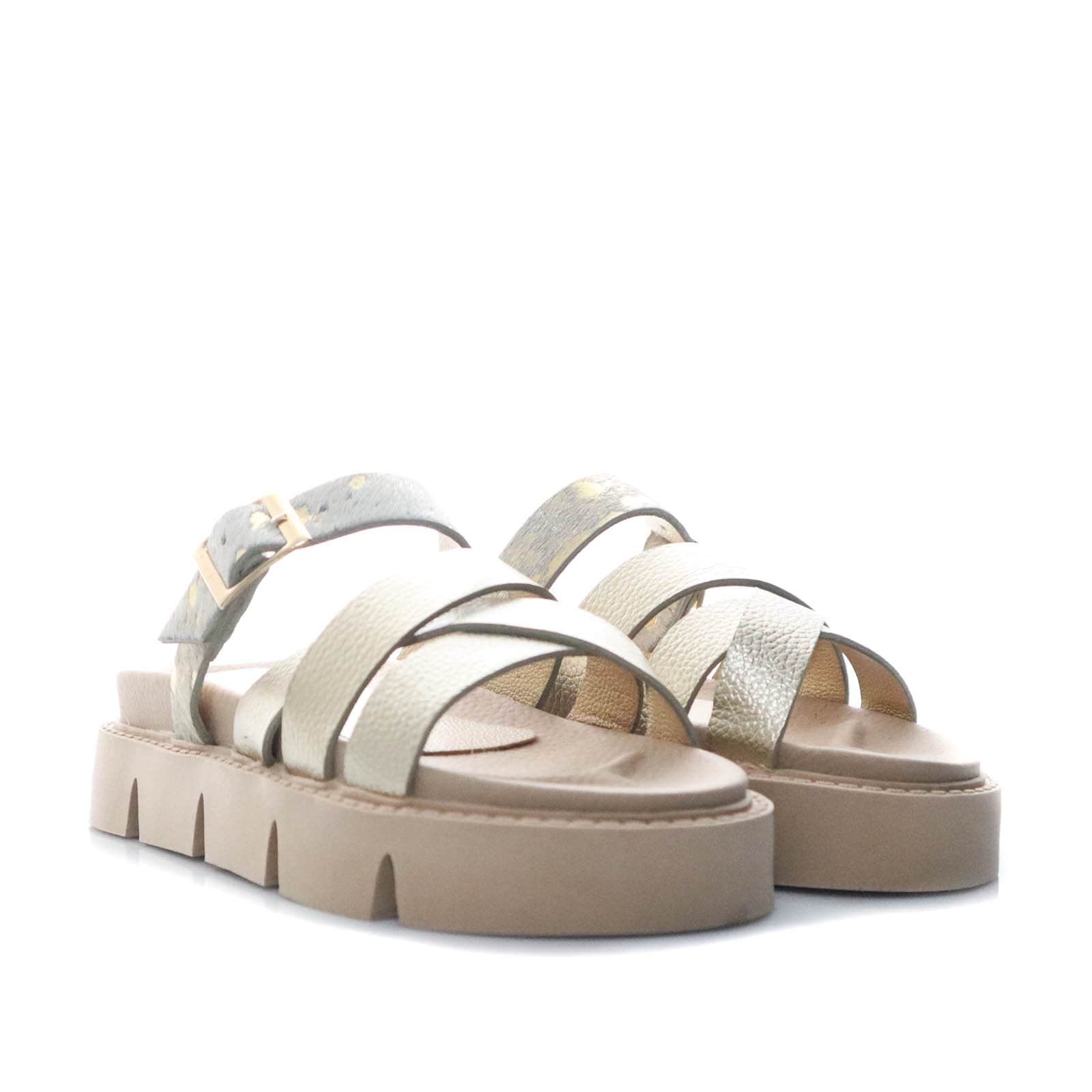Plataforma baja champaña para mujer C603-Z364