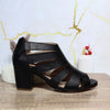 Sandalia tacon negro cuero para mujer CATALINA-Z11