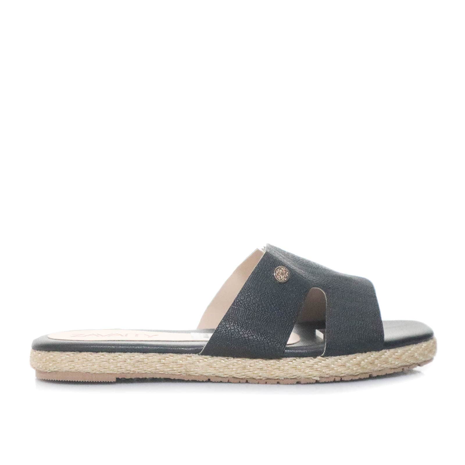 Sandalia plana negro para mujer E203-Z84