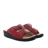 Plataforma baja rojo cuero para mujer H-ABIGAIL