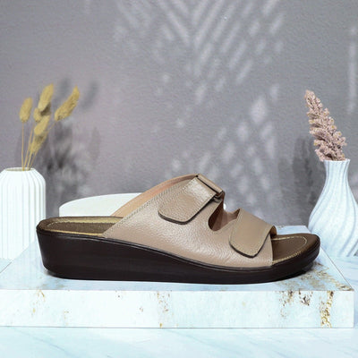 Romulo sandalia taupe cuero para mujer H-ABIGAIL