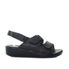 Plataforma baja negro cuero para mujer H-BELEN