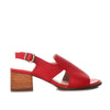Sandalia tacon rojo cuero para mujer H-EVA