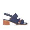 Sandalia tacon azul cuero para mujer H-FANNY