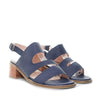 Sandalia tacon azul cuero para mujer H-FANNY