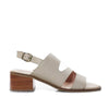 Sandalia tacon kaki cuero para mujer H-FANNY