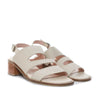 Sandalia tacon kaki cuero para mujer H-FANNY