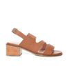 Sandalia tacon miel cuero para mujer H-FANNY