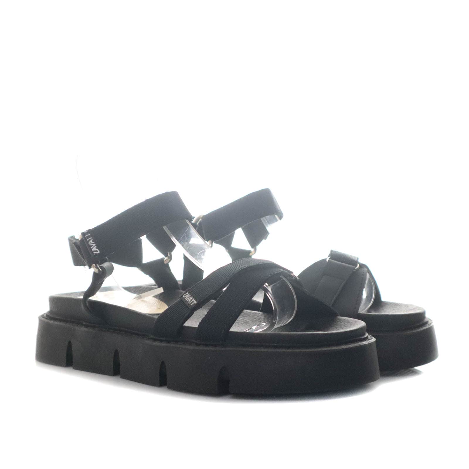 Sandalia plana negro para mujer H-GLORIA