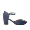 Sandalia tacon azul cuero para mujer H-GRETA