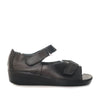 Romulo sandalia negro cuero para mujer H-HEIDY
