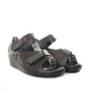 Romulo sandalia negro cuero para mujer H-HEIDY