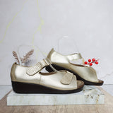 Romulo sandalia oro cuero para mujer H-HEIDY