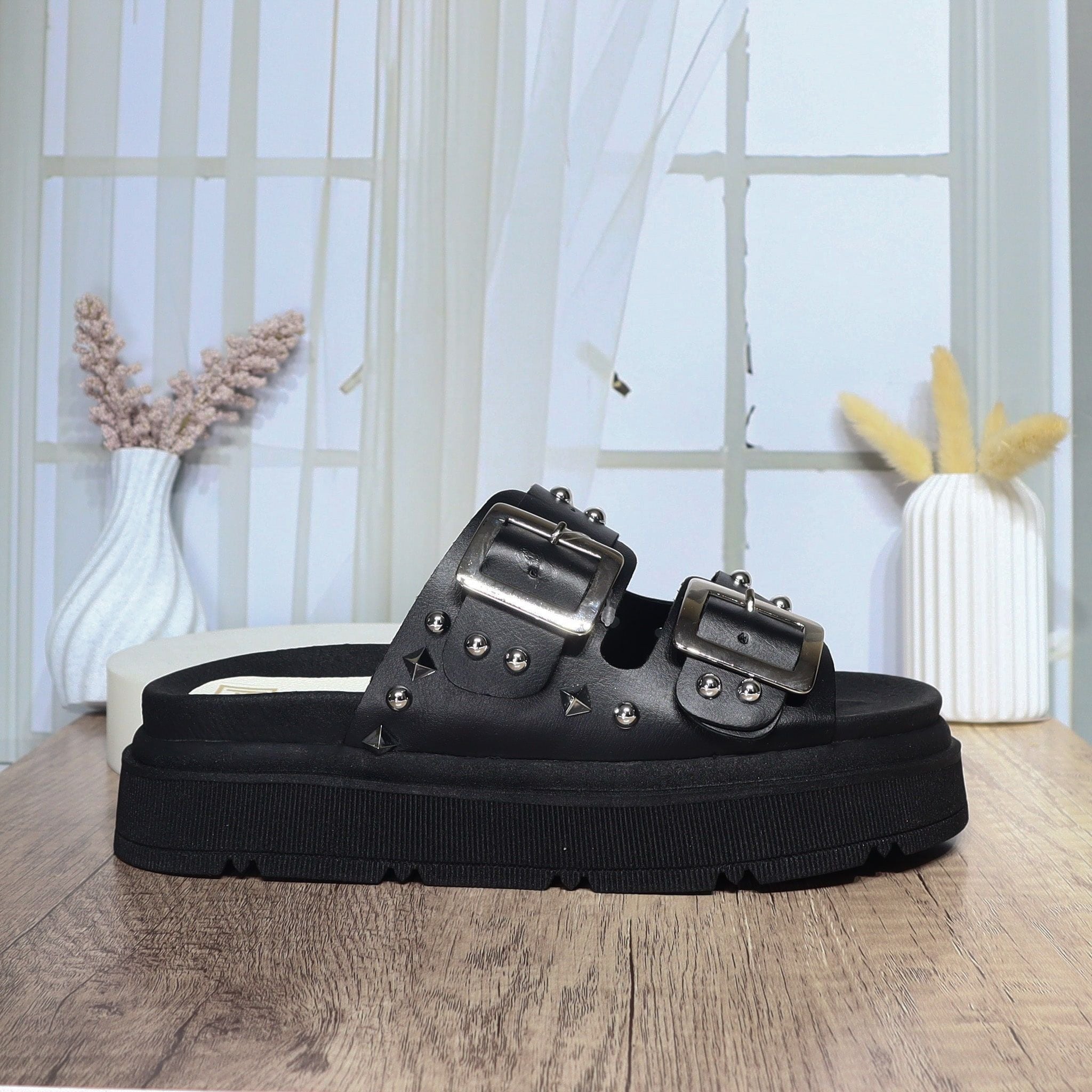 Sandalia tacon negro para mujer H-KIARA