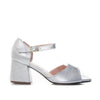 Sandalia tacon plata cuero para mujer H-PATTY