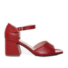 Sandalia tacon rojo cuero para mujer H-PATTY