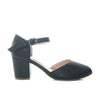 Sandalia tacon negro cuero para mujer H-SALMA