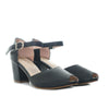 Sandalia tacon negro cuero para mujer H-SALMA