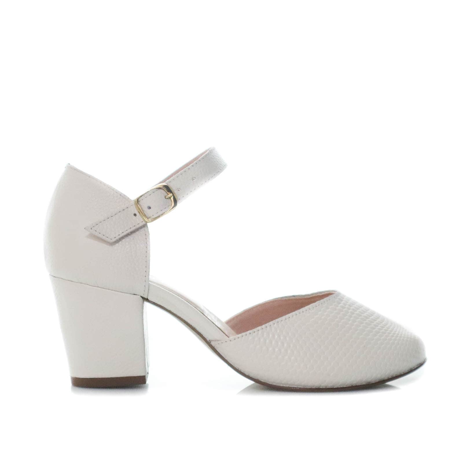 Sandalia tacon talco cuero para mujer H-SALMA
