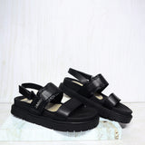 Sandalia canoa negro para mujer H-TINA