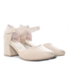 Sandalia tacon capuchino cuero para mujer H-ZARA