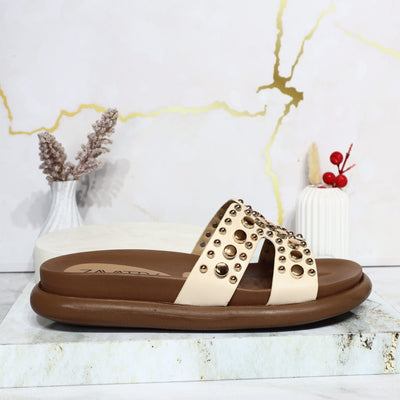 Sandalia canoa beige para mujer H01-Z723