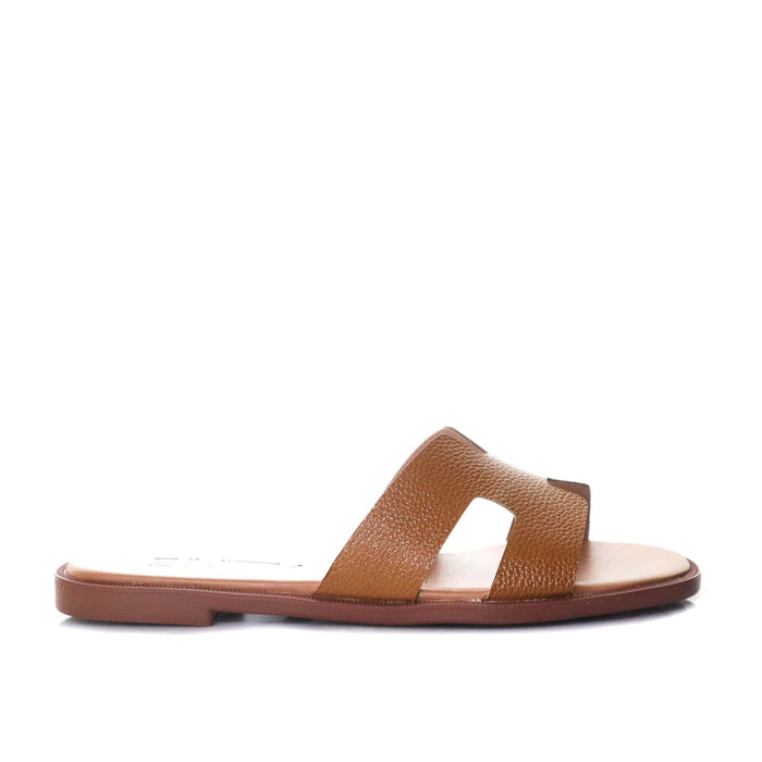 Sandalia plana miel para mujer HERMES-Z19